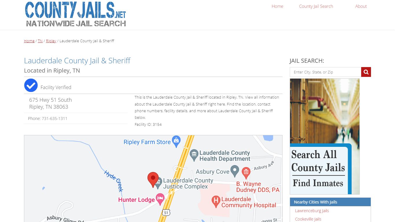 Lauderdale County Jail & Sheriff in Ripley, TN | CountyJails.net